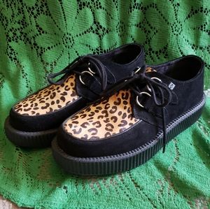 T.U.K. leopard (cow hide and leather) creepers